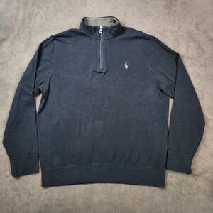 Polo Ralph Lauren Performance Quarter Zip Pullover Sweater Mens Large Blue